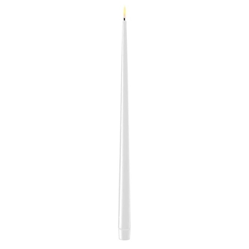 Weiße LED Stabkerze mit Lack, 2 Stck. ( 38 cm )