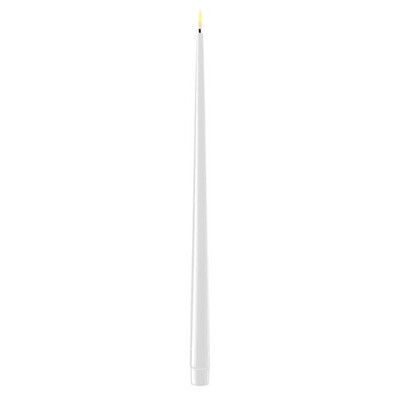 Weiße LED Stabkerze mit Lack, 2 Stck. ( 38 cm )