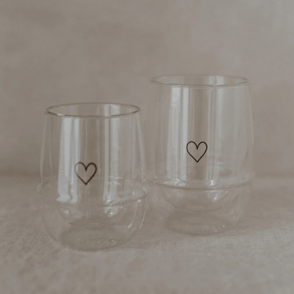 Doppelwandiges Glas Herz