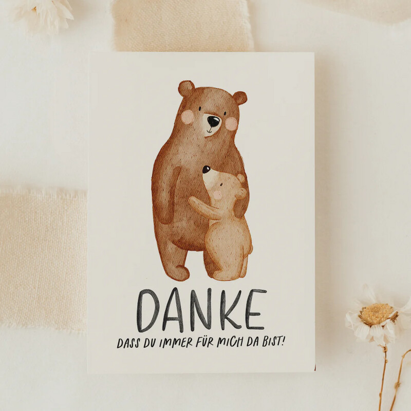 Postkarte Bär Danke