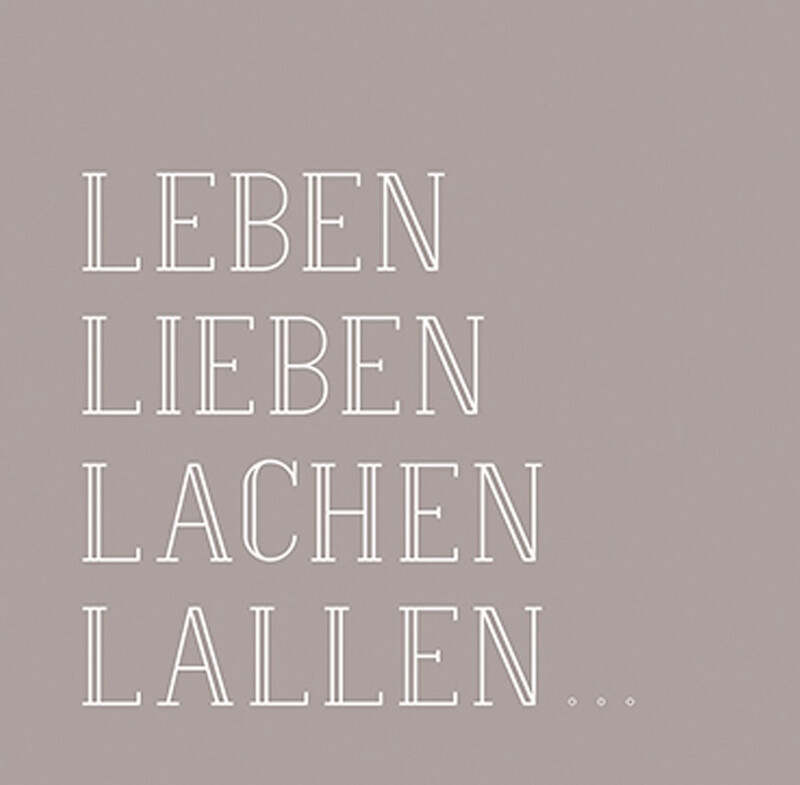 COCKTAILSERVIETTEN &quot;LEBEN LIEBEN LACHEN LALLEN&quot;