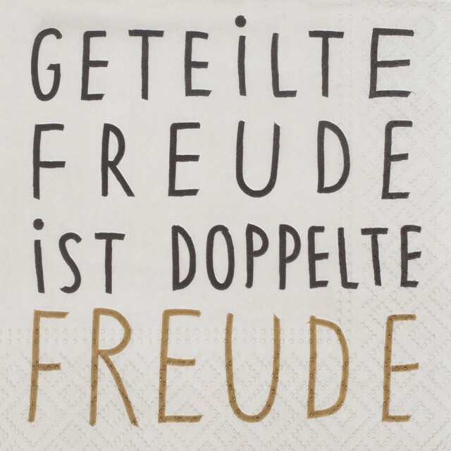 COCKTAILSERVIETTE &quot;GETEILTE FREUDE&quot;
