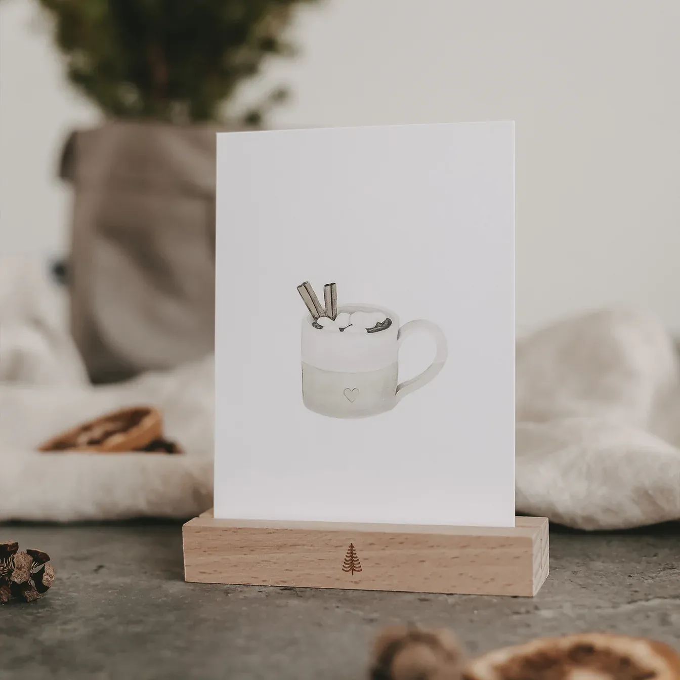 Aquarellkarte Christmas Cup
