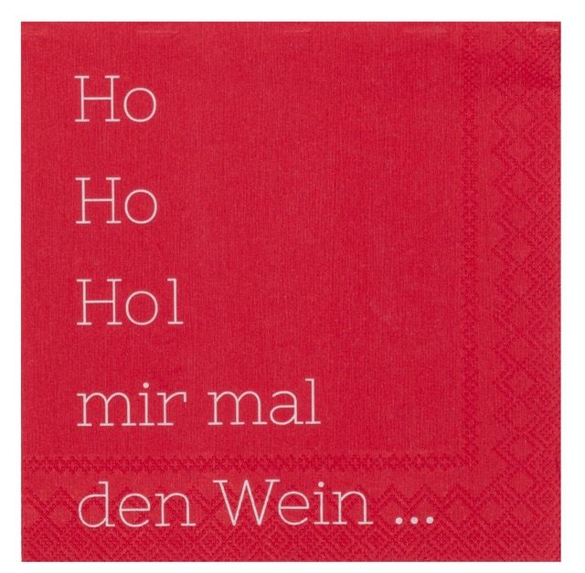 COCKTAILSERVIETTEN &#39;&#39;HO HO HOL MIT DEN WEIN&#39;&#39;