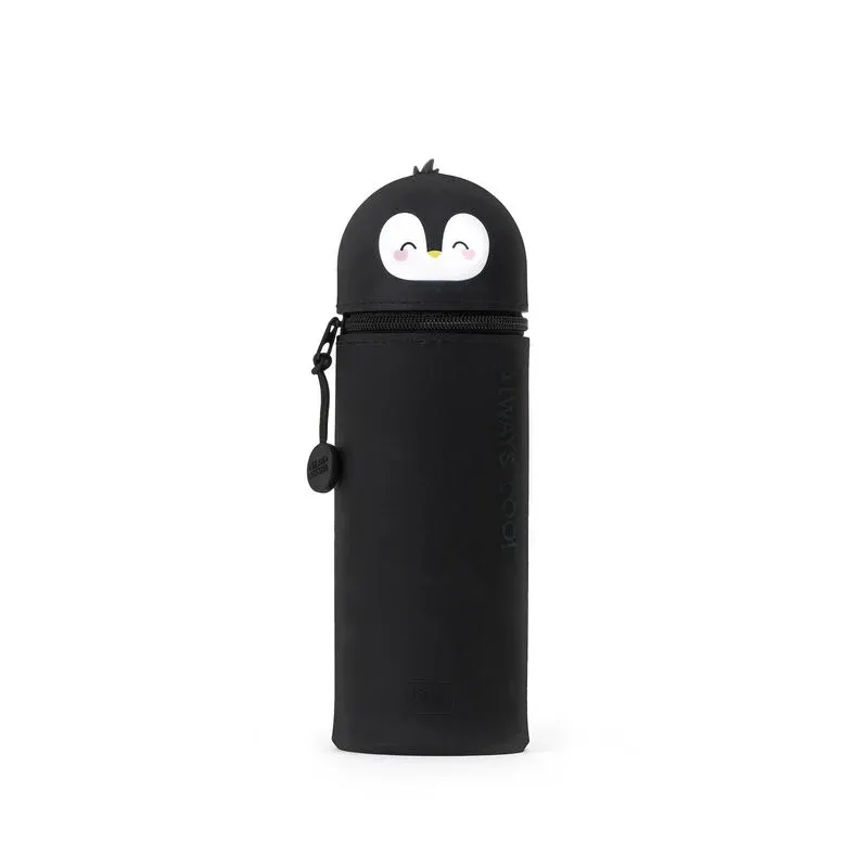 2-in-1-Federmäppchen aus Silikon - Kawaii PINGUINE