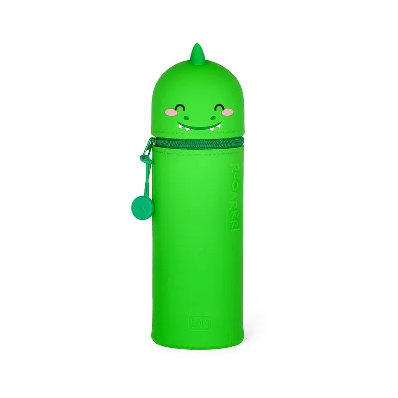 2-in-1-Federmäppchen aus Silikon - Kawaii DINO