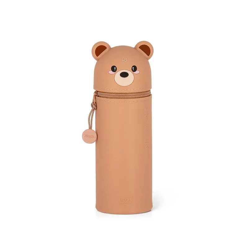 2-in-1-Federmäppchen aus Silikon - Kawaii TEDDY