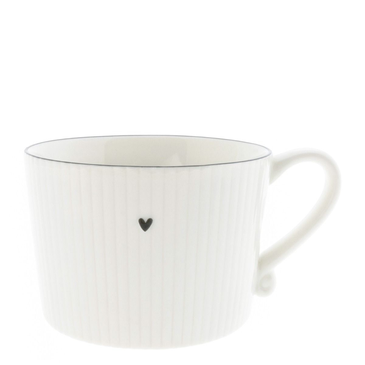 Bastion Collections Tasse mit rillen weiß/schwarz