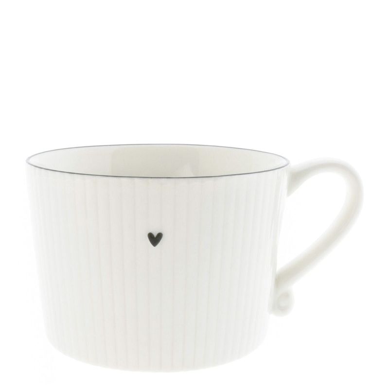 Bastion Collections Tasse mit rillen weiß/schwarz
