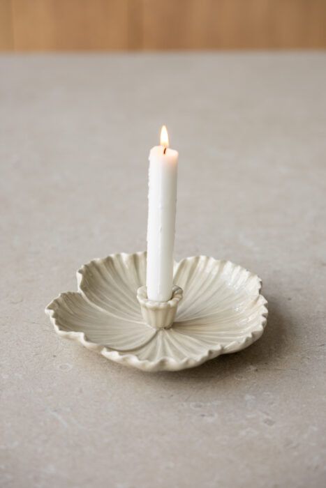 BOTANIK Large beige candlestick
