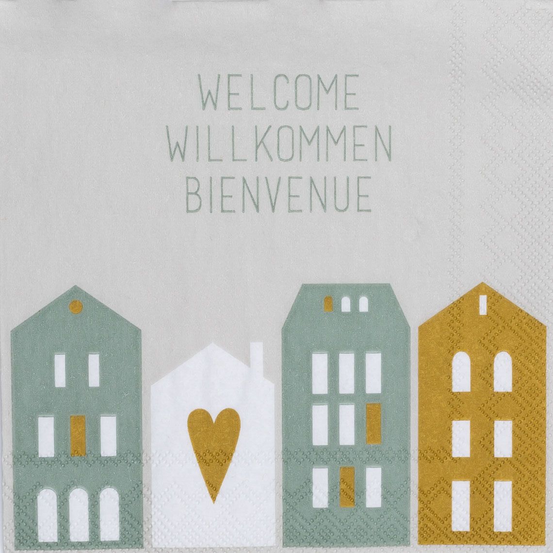 COCKTAILSERVIETTEN &quot;WELCOME WILLKOMMEN BIENVENUE&quot;
