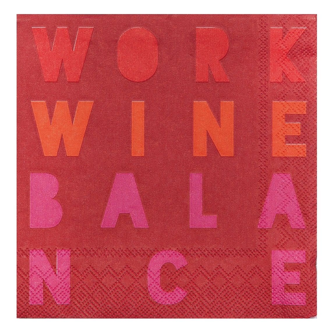 COCKTAILSERVIETTEN &quot;WORK WINE BALANCE&quot;