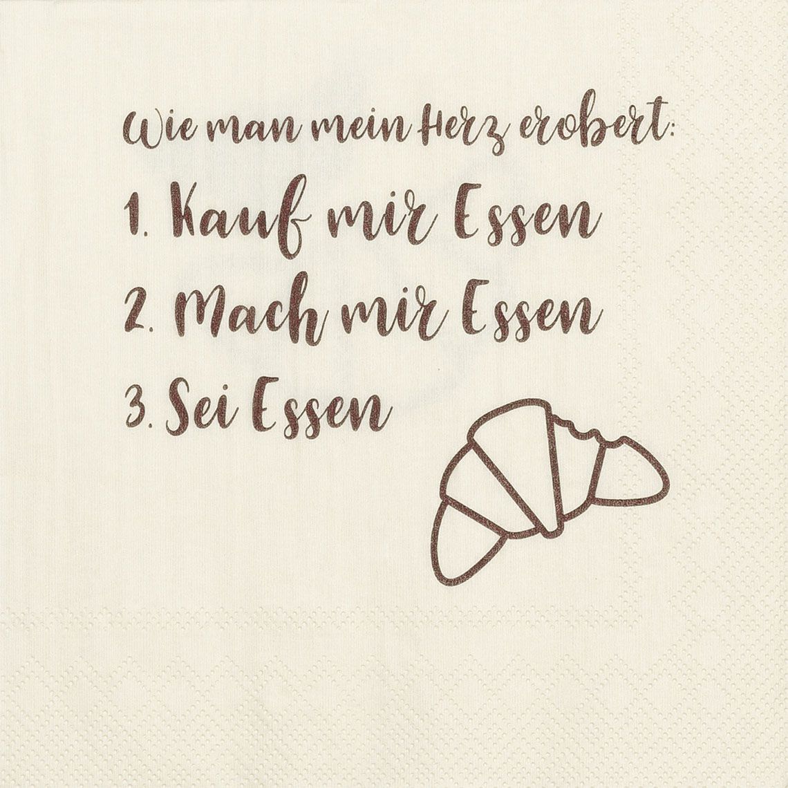 LUNCHSERVIETTEN &quot;WIE MAN MEIN HERZ EROBERT&quot;