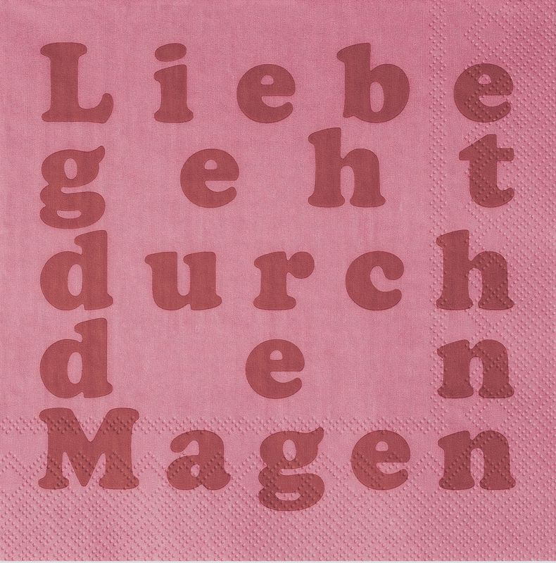 SERVIETTEN &quot;LIEBE GEHT DURCH DEN MAGEN&#39;&#39;