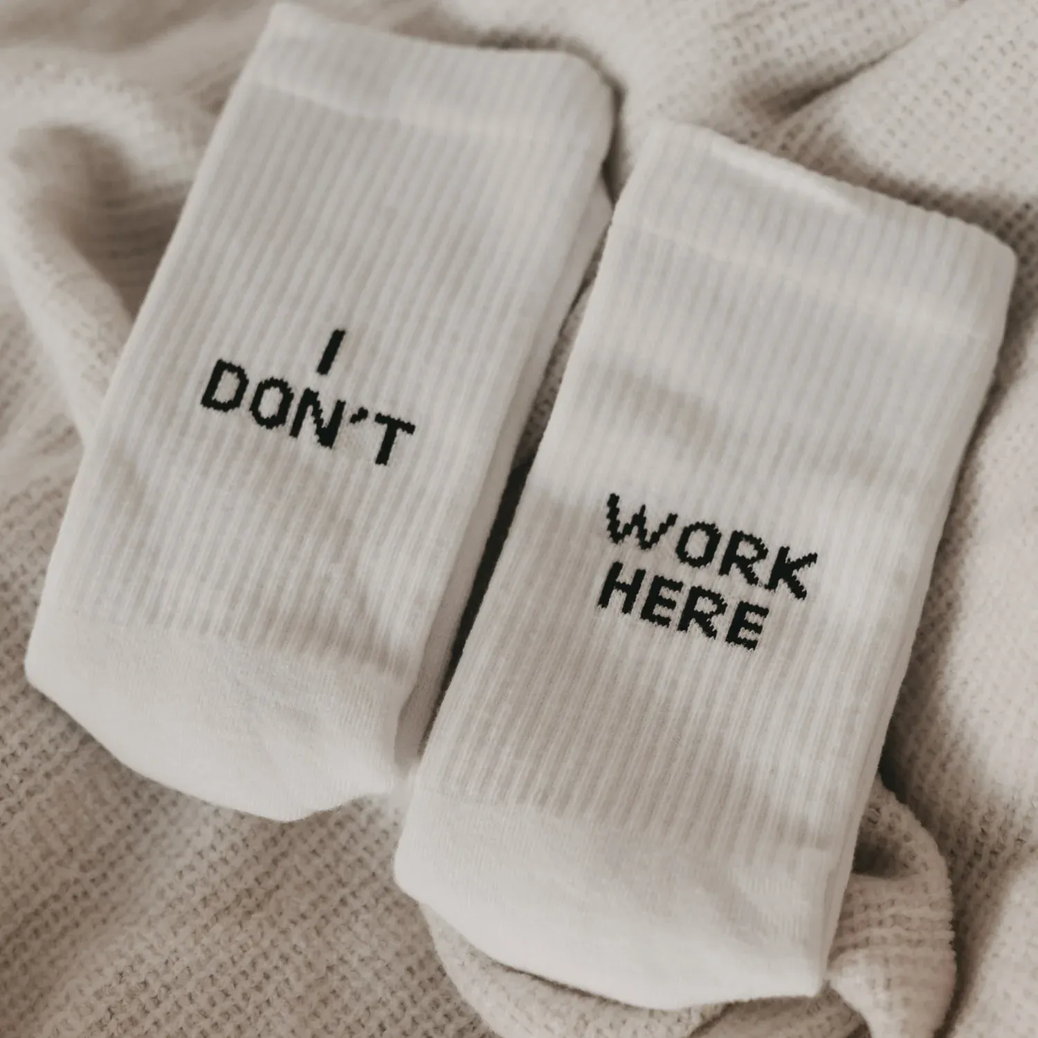 Socken weiß I don&#39;t work here