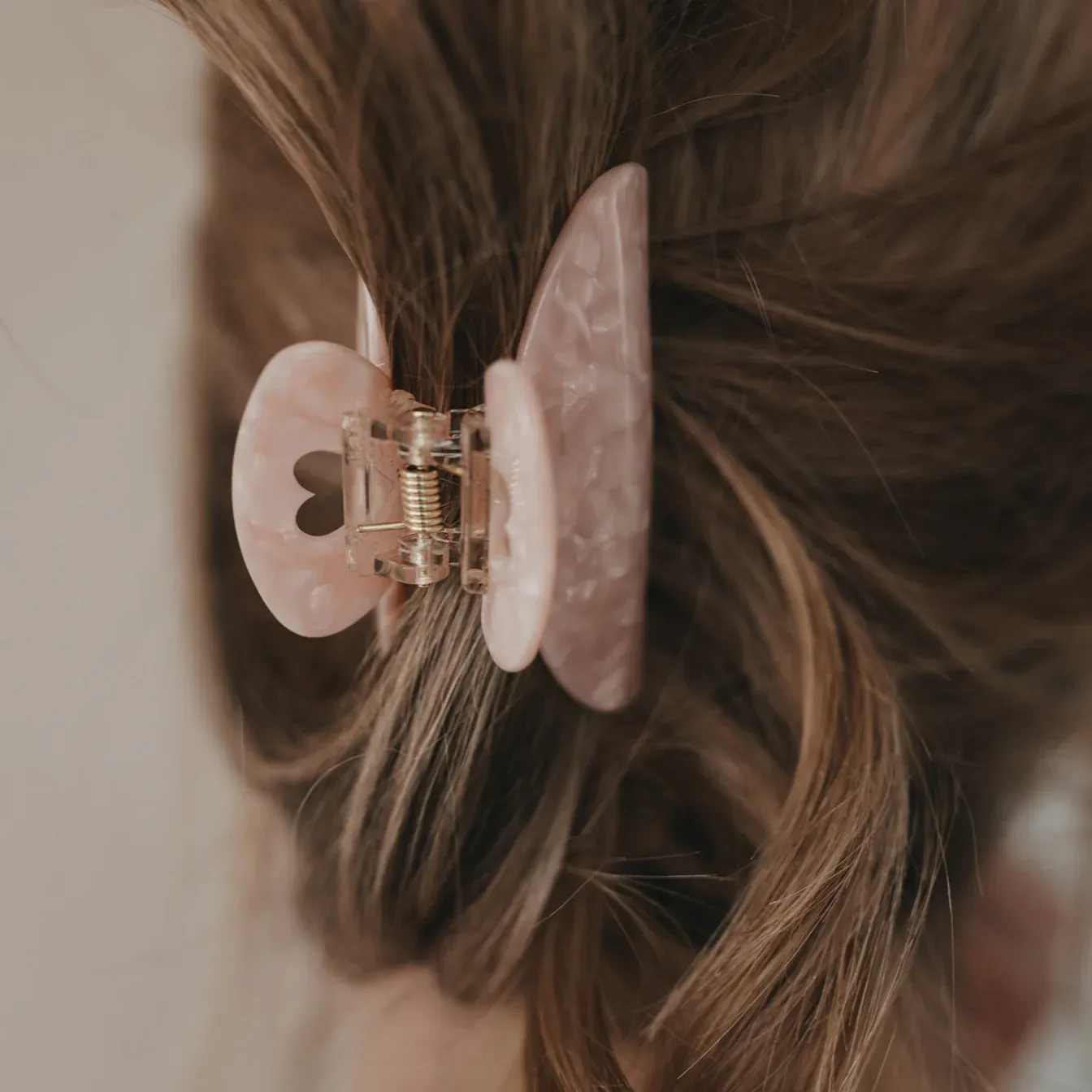 Haarspange groß Herz Blush