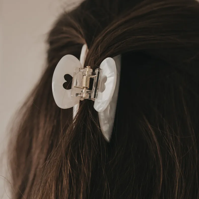 Haarspange groß Herz Pearl