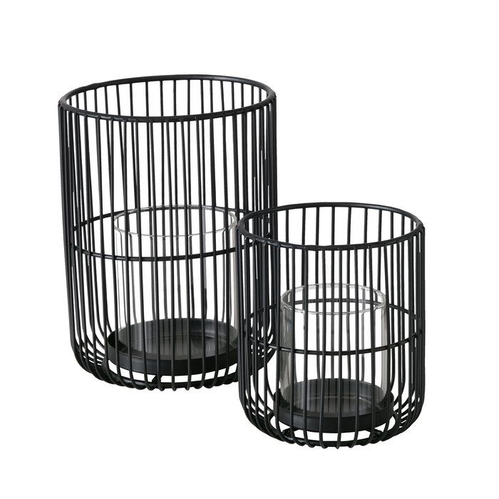 Windlicht Gitter schwarz