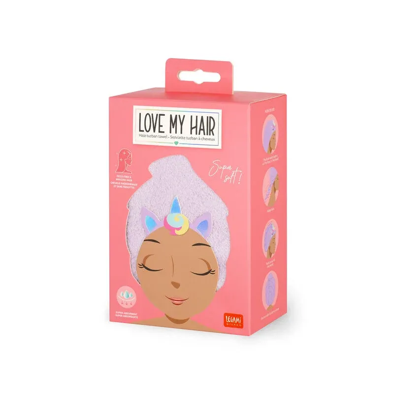 Turban-Handtuch für die Haare - EINHORN