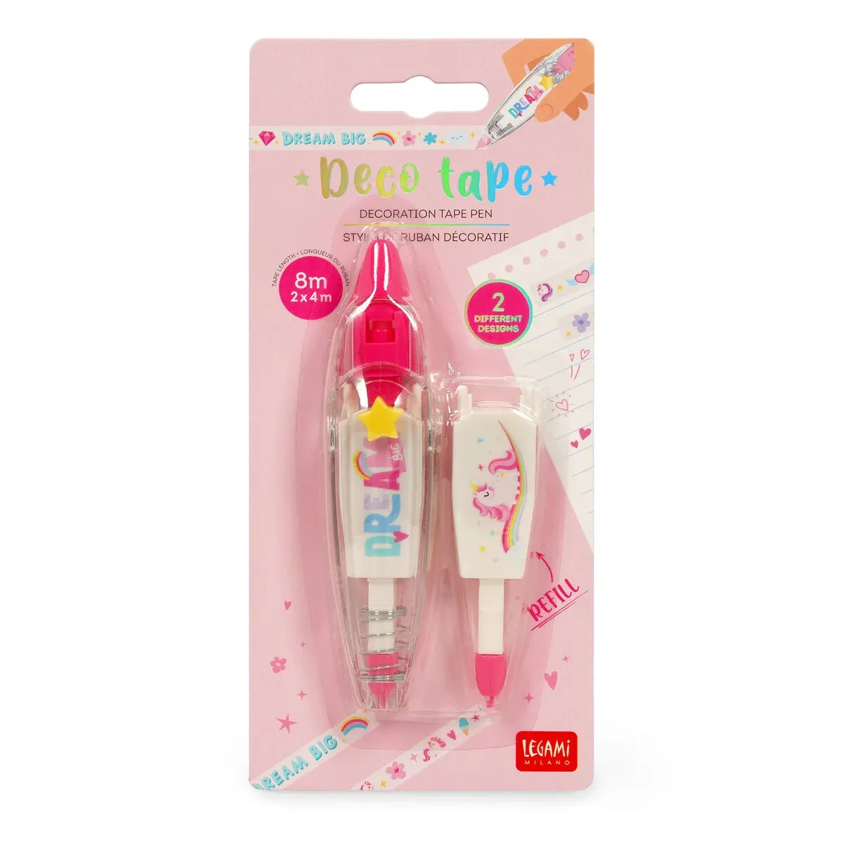 Stift mit Dekoband - Deco Tape EINHORN