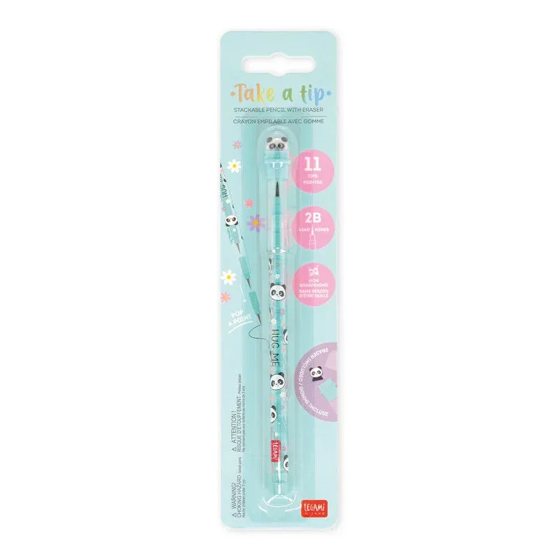 Stapelbarer Bleistift mit Radiergummi - PANDA