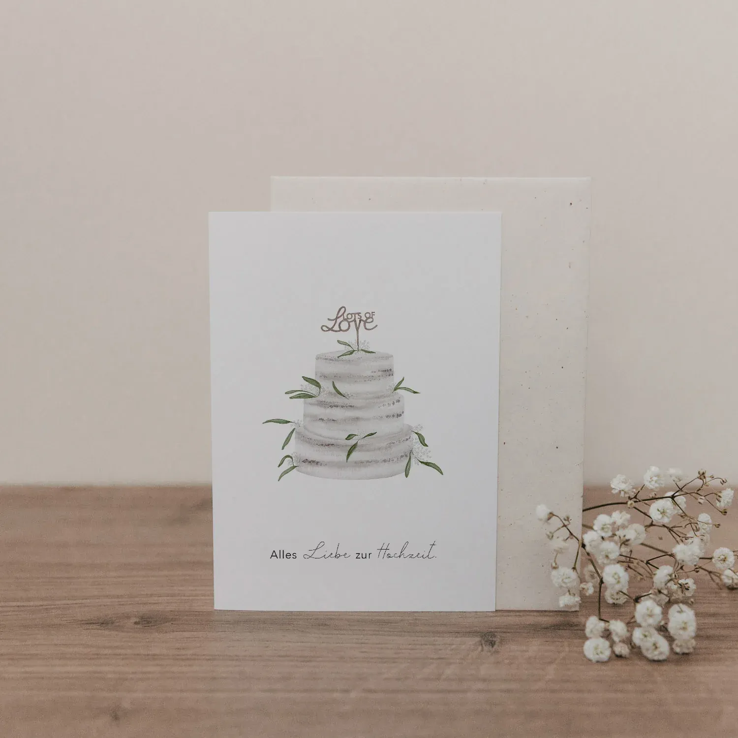 Klappkarte Hochzeitstorte