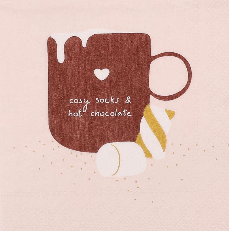 COCKTAILSERVIETTEN cosy socks &amp; chocolate