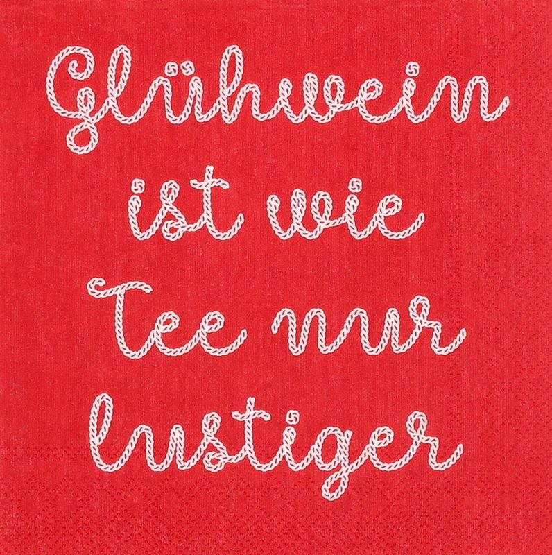 COCKTAILSERVIETTEN Glühwein ist wie Tee