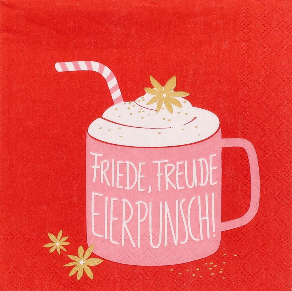 COCKTAILSERVIETTEN Friede,Freude,Eierpunsch