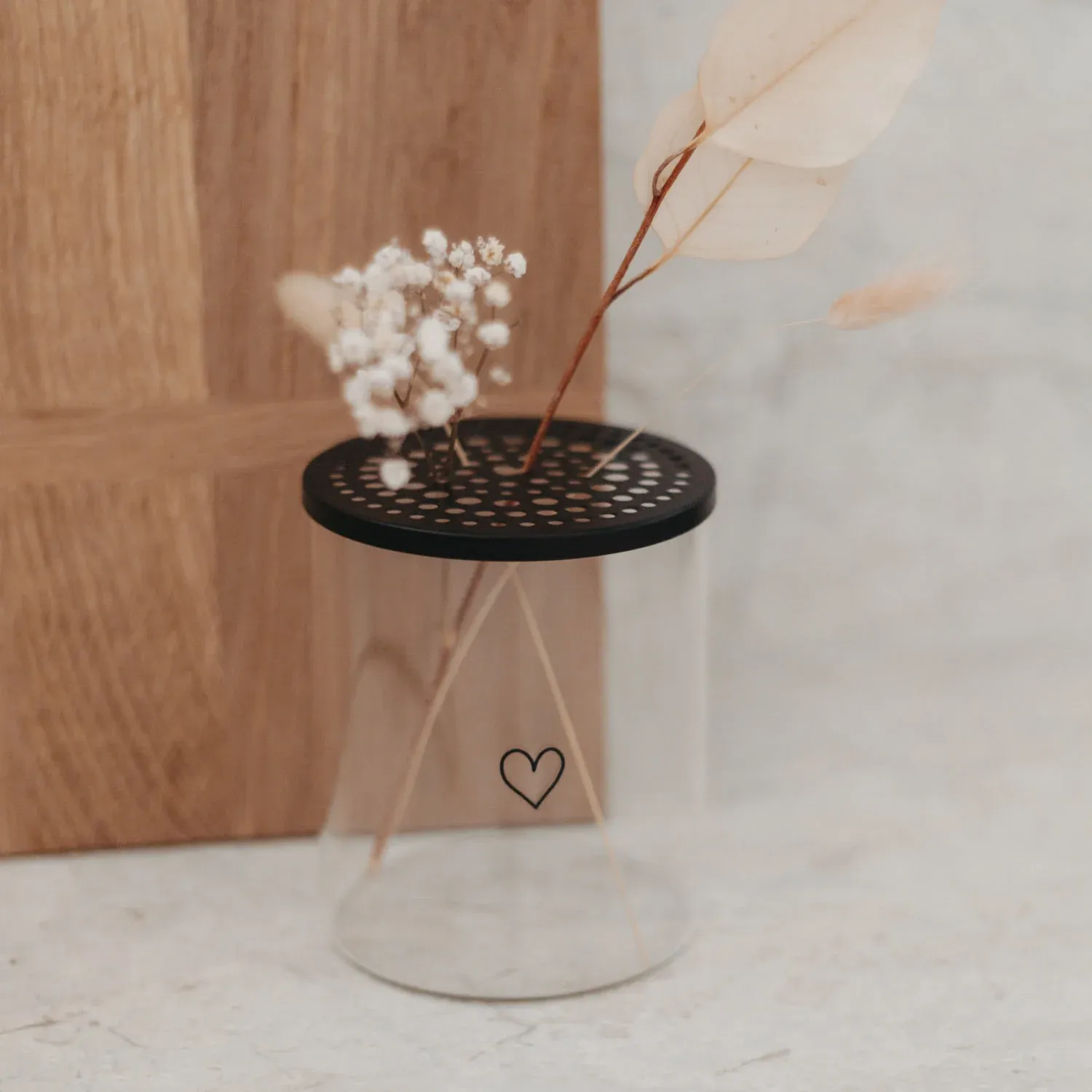 Metalldeckel Blumenhalter schwarz