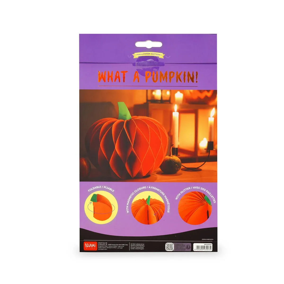 Faltbarer Halloween -Kürbis aus Papier - What a Pumpkin!