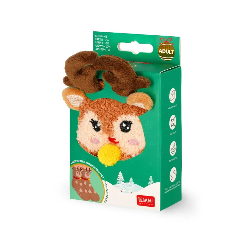 Rutschfeste Socken für Kinder Rentier