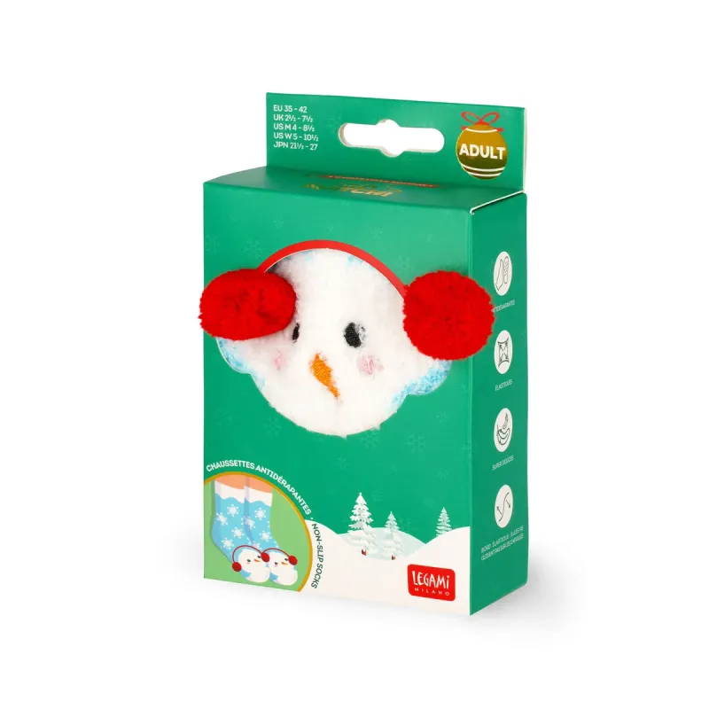 Rutschfeste Socken für Kinder Schneemann