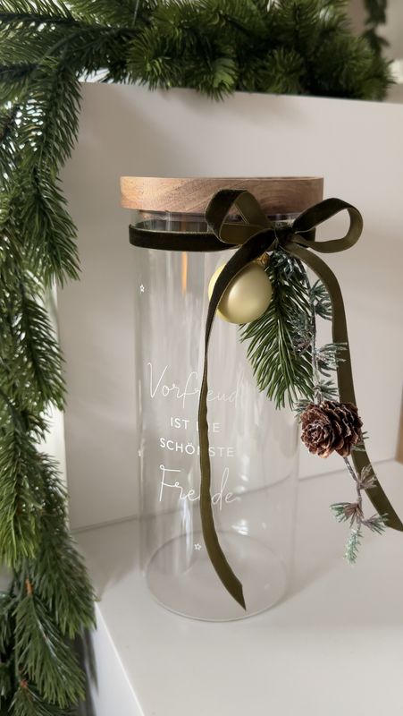 Vorratsglas Vorfreude 25 cm mit Deko