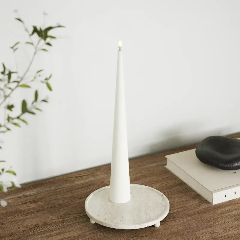 LED Kegelkerze D 5 X H 38 cm