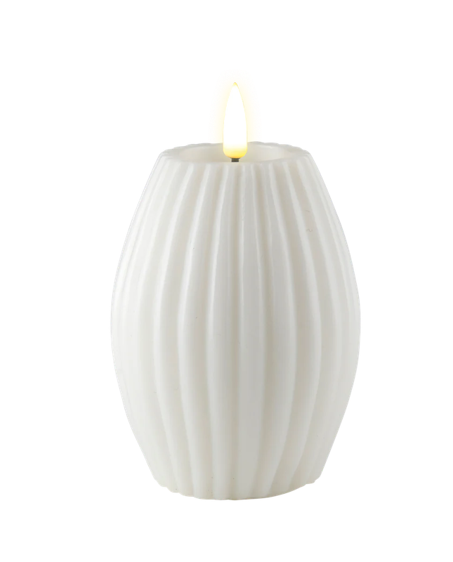 LED Rillenkerzen D 7,5 X H 10 cm