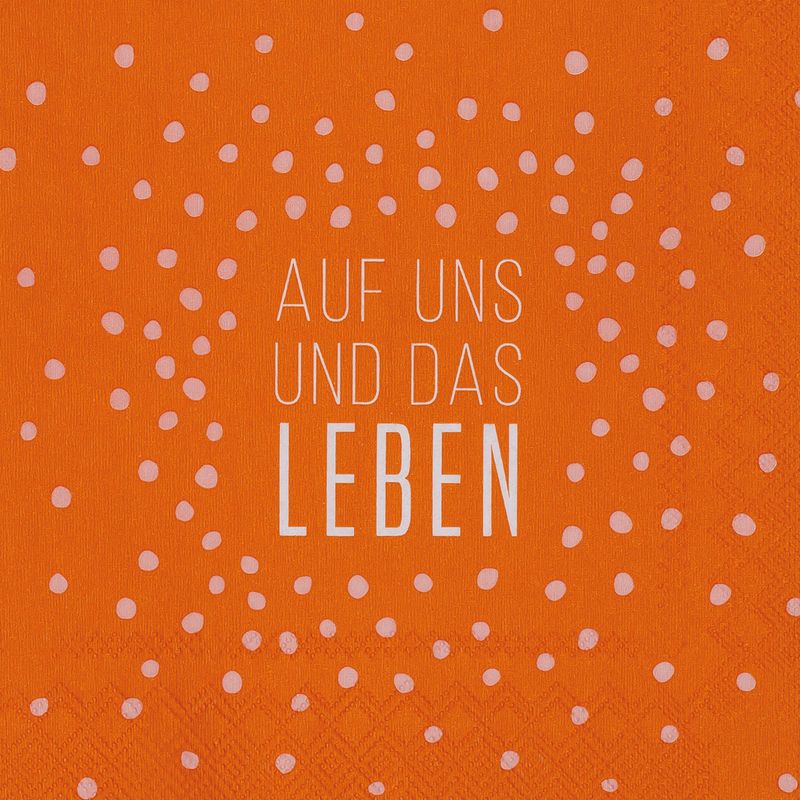 COCKTAILSERVIETTEN "AUF UNS UND DAS LEBEN"