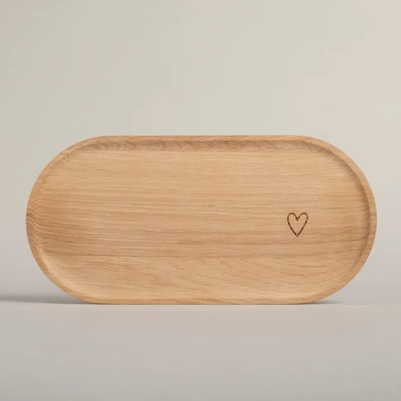 Tablett Herz aus Eiche
