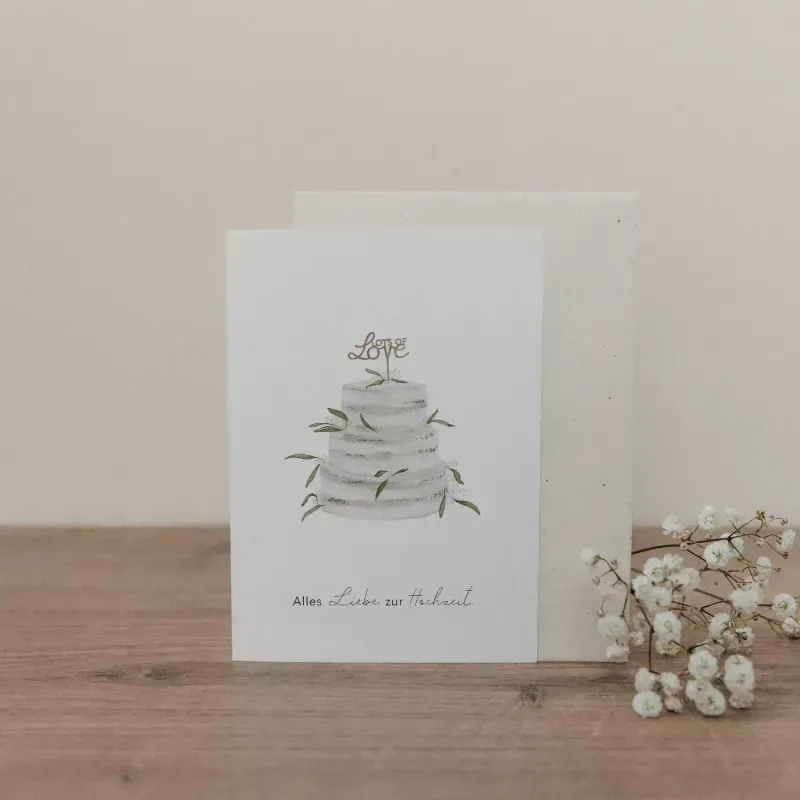 Klappkarte Hochzeitstorte
