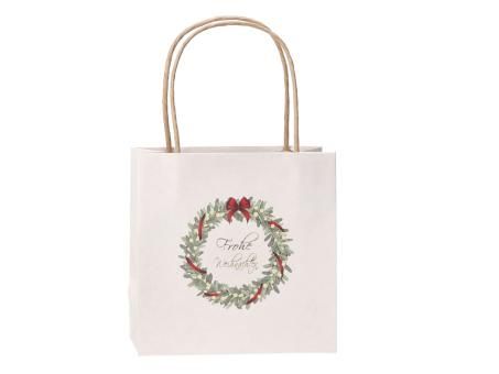 Geschenktüte bedruckt Mistelkranz "Frohe Weihnachten"