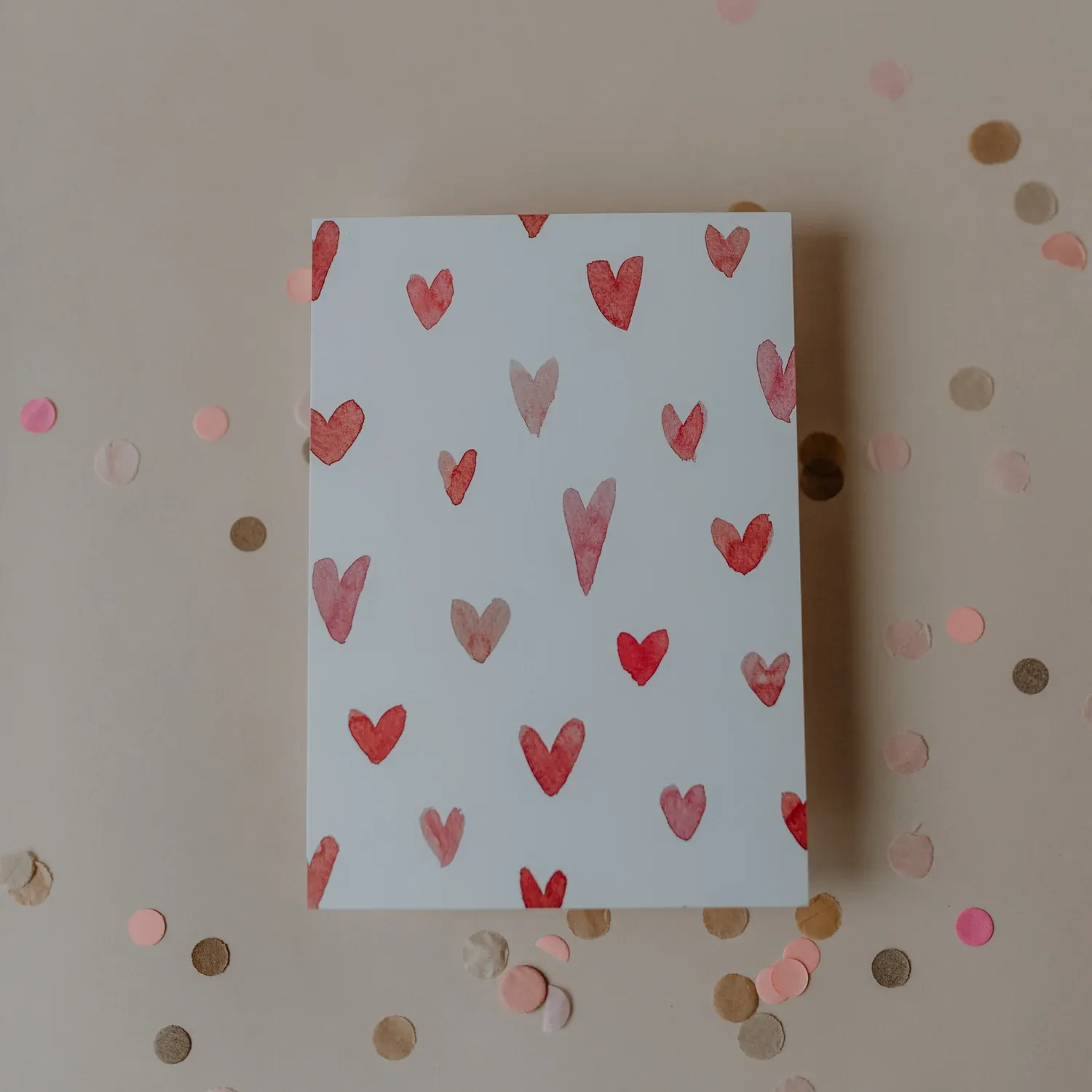Aquarellkarte Hearts