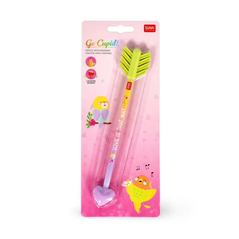 Stift mit zwei Radiergummis mit Duft - Go Cupid!