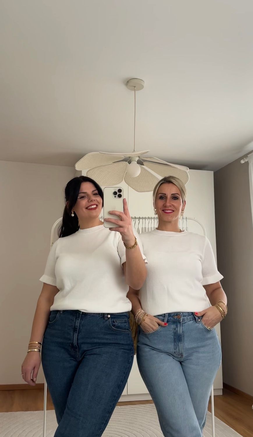 Kurzarm Pullover weiß