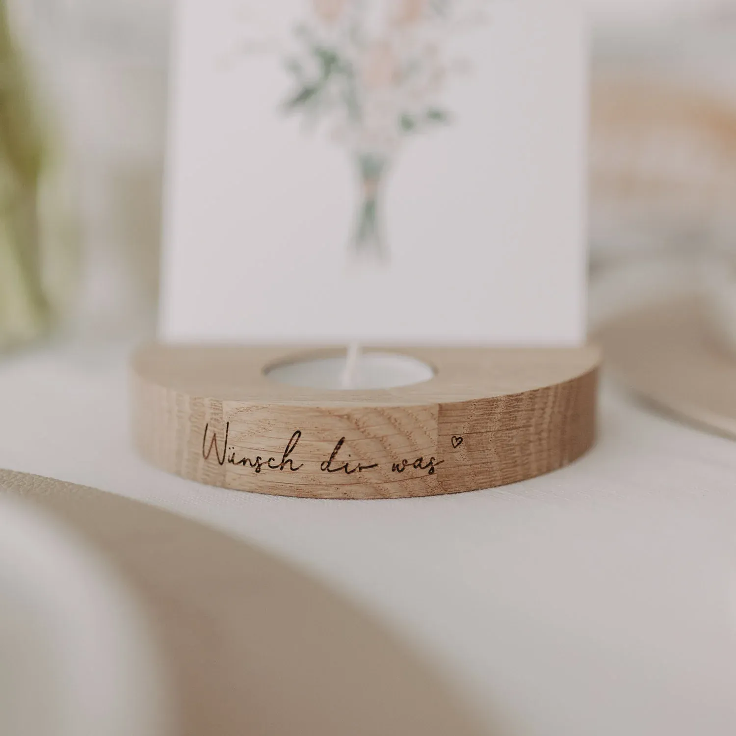 Teelicht-Kartenhalter Wünsch dir was