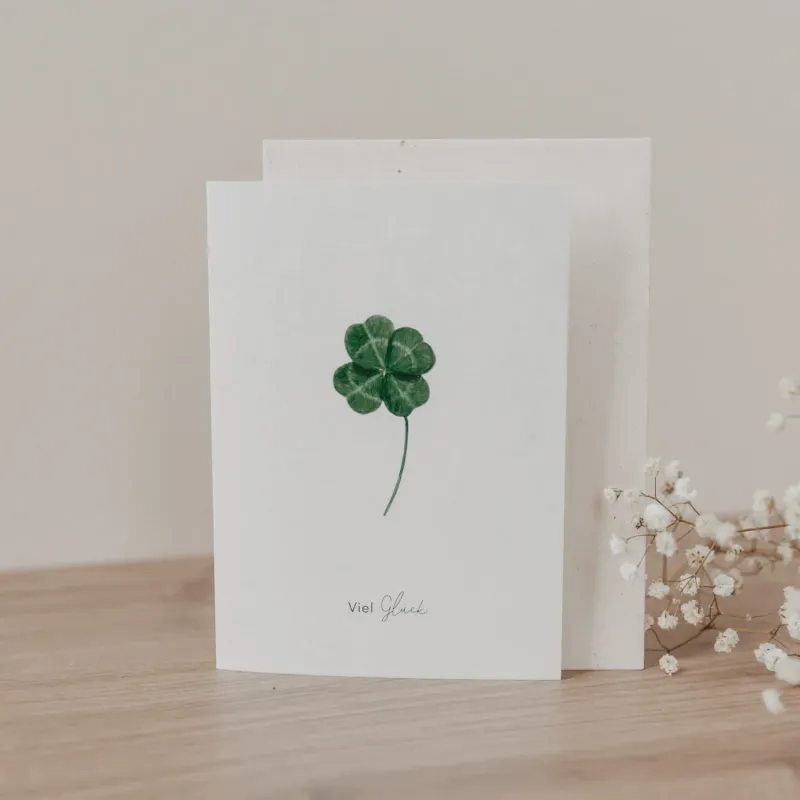 Klappkarte Glücksklee