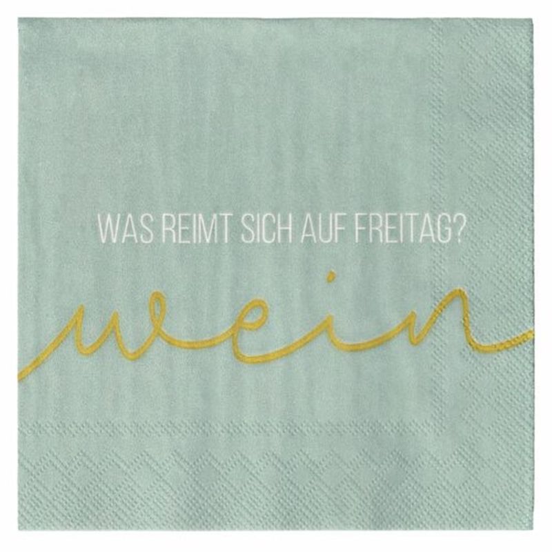 COCKTAILSERVIETTE "Was reimt sich auf Freitag?"
