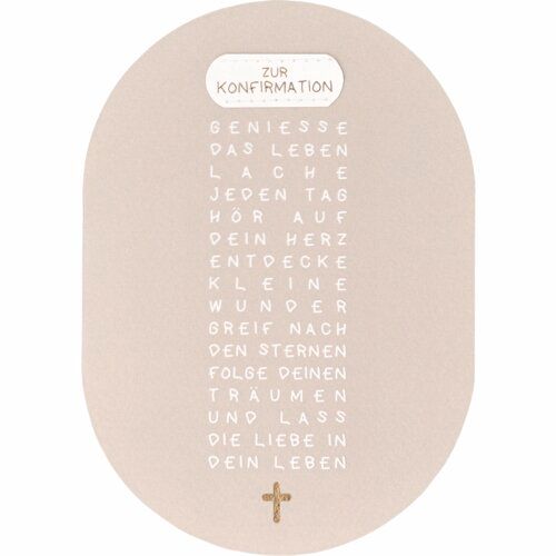 OVALE KONFIRMATIONKARTE ''Genisse das Leben''