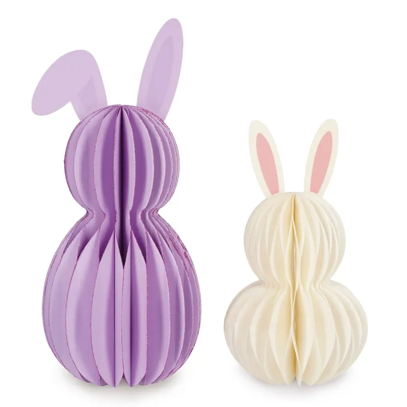Set mit 2 Faltbaren Häschen aus Papier - Hoppy Easter