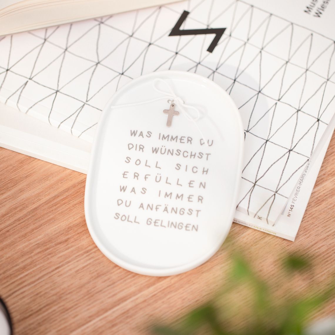 GLAUBENSFREUDE. KLEINER PORZELLANTELLER "WAS IMMER"
