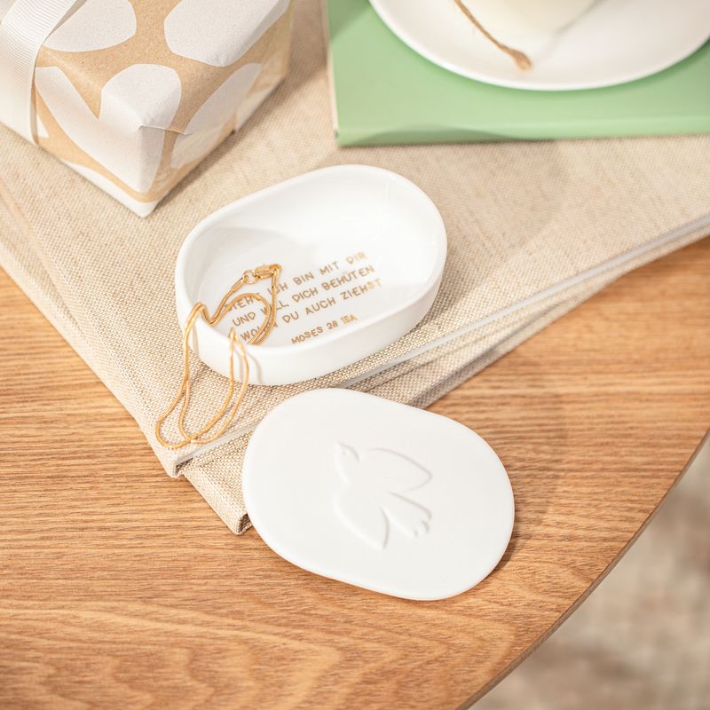 GLAUBENSFREUDE. PORZELLANDOSE "TAUBE"